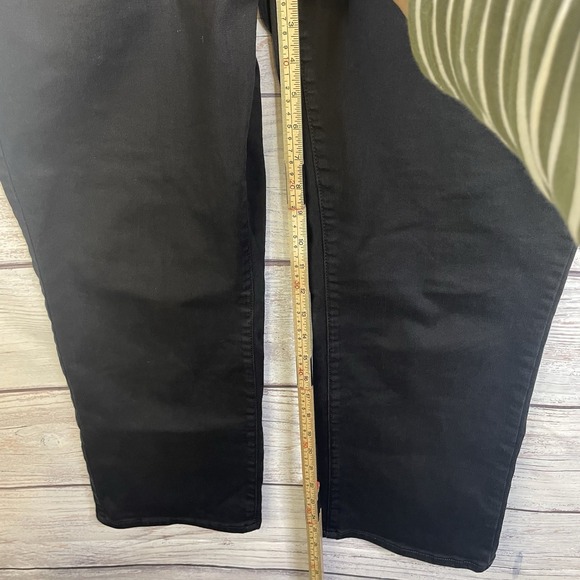 NYDJ Bailey Relaxed Jeans 14 Stretch Black Straight Leg Lift Tuck Ankle Jeans - Picture 16 of 16